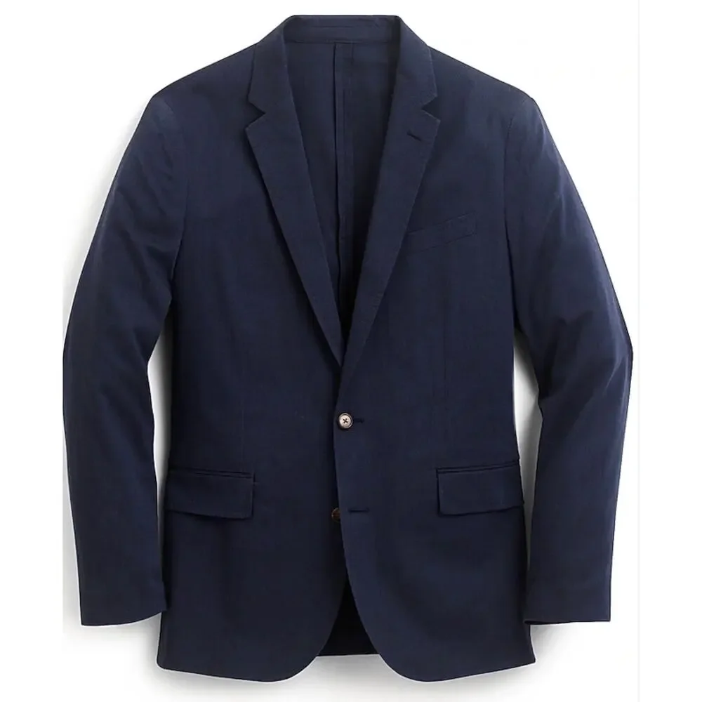 J. Crew Ludlow Slim Stretch Cotton Unlined Blazer Navy size 40L